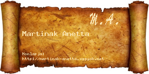 Martinak Anetta névjegykártya